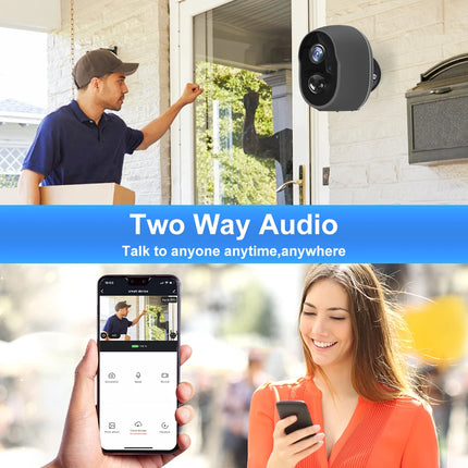 Tuya 9000mAh Rechargeable Battery Solar WiFi Security Camera with Siren Alarm