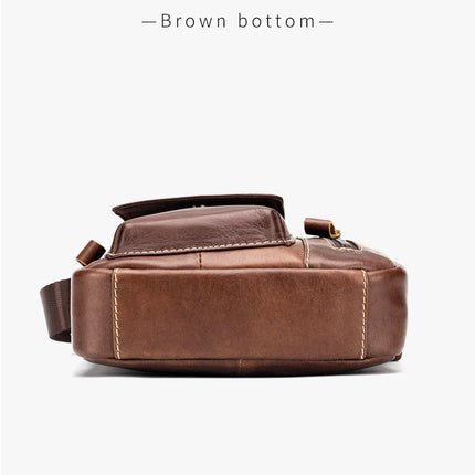 Men's Small Cowhide Single-shoulder Bag genuine leather fashion