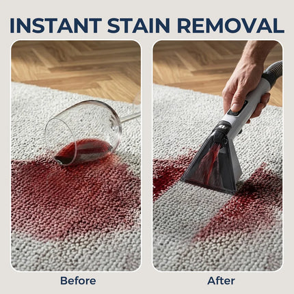 1300W Steam Carpet Cleaner 13kPa Suction 100°C Deep Stain Remover