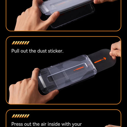 Dibellay Tempered Glass Screen Protector for iPhone 17–12 Pro Max (HD, Anti-Peep, Dust-Proof, with Cleaning Kit)