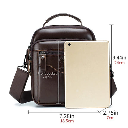 Men's crossbody bag, fashionable leather bag