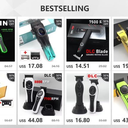 Kemei 1691 1677 T228 Kit Rechargeable Barber Hair Clippers Electric