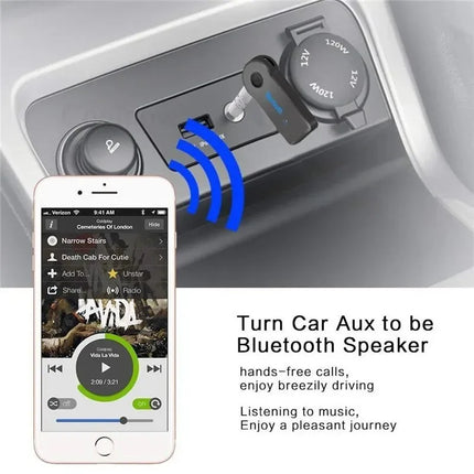 Bluetooth 5.0 Car AUX Receiver 3.5mm Hands-Free Adapter