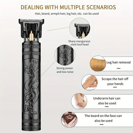 T9 Mini Barber Clipper – Compact, Travel-Friendly, Dragon Design"