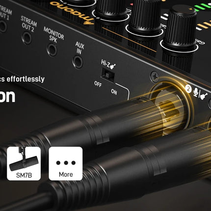 DIBELLAY MaonoCaster AME2 Gen2 Audio Mixer – Dual XLR Inputs, Podcast & Guitar Ready