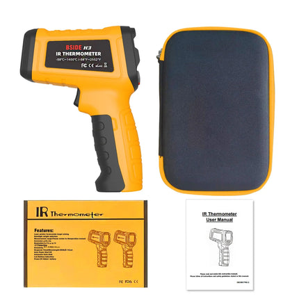 DIBELLAY BSIDE H3 Infrared Thermometer Gun – Digital Laser, -50~1400°C, Non-Contact Industrial Temperature Tester