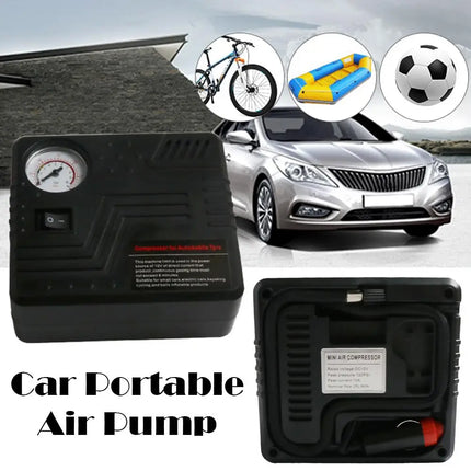 12V Car Tire Inflator Air Pump with Pressure Gauge for SUV & Truck