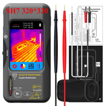 DIBELLAY BSIDE SH9/SH7 Thermal Imager & Multimeter 2-in-1 (320×320, 20000 Counts) – Auto & Heating