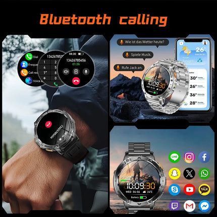 Military Sports Smart Watch with Flashlight