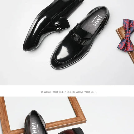 Dress Men's Shoes Premium Leather Glossy Casual Loafers