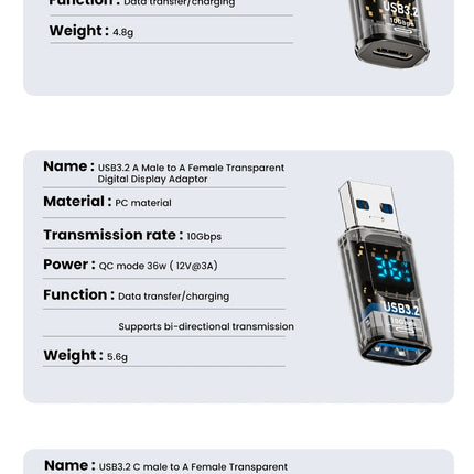 USB 3.2 Adapter 10Gbps – Fast Charging & Data Transfer (USB-C to USB)