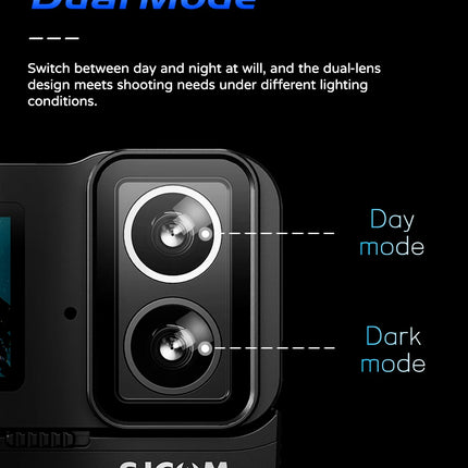 DIBELLAY SJCAM SJ20 4K Dual-Lens Action Camera – Anti-Shake, Waterproof, 5G WiFi, Touch Screen, Motion Detection