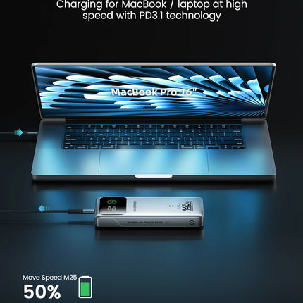 Dibellay MOVESPEED M25Pro 140W 25000mAh PD Fast Charge Power Bank for MacBook & Laptop