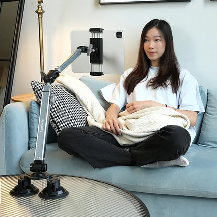 DIBELLAY – Support Tablette & Téléphone de Bureau Ultra Solide à Double Ventouse