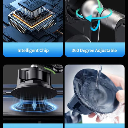 DIBELLAY LanParte – Support Voiture Sans Fil 15W avec Recharge Rapide Auto-Clamp