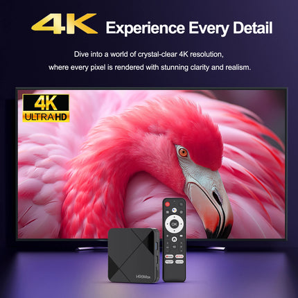 H96 MAX Android 14 TV Box 4K WiFi 6 BT5.4 avec commande vocale
