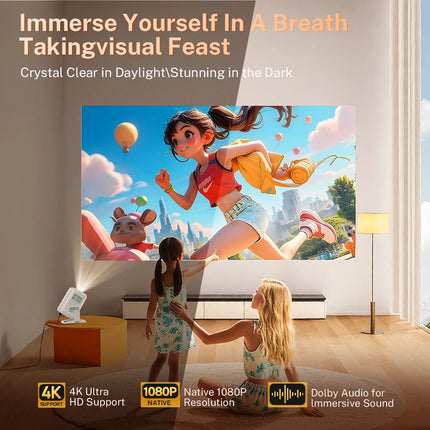 LynCast X3A Short-Throw Projector 1080P, Auto Focus, Android 14, WiFi 6