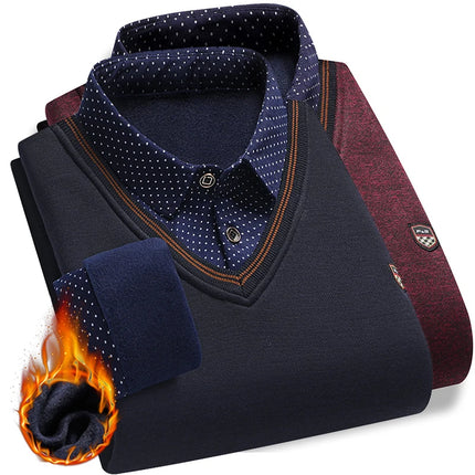 DIBELLAY Men’s Plush Two-Piece Pullover – Autumn/Winter