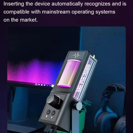 RGB Gaming Condenser Microphone with Noise Cancellation