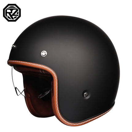 ORZ Retro 3/4 Motorcycle Helmet with Sun Visor, DOT Approved
