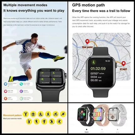 DIBELLAY i10 GPS Smartwatch – Series 10, Bluetooth Call, Heart Rate & Blood Pressure, Android/iOS, Unisex