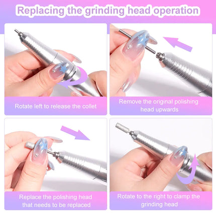 45,000 RPM Rechargeable Electric Nail Drill – Professional Portable Manicure Tool