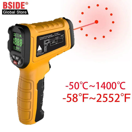 DIBELLAY BSIDE H3 Infrared Thermometer Gun – Digital Laser, -50~1400°C, Non-Contact Industrial Temperature Tester