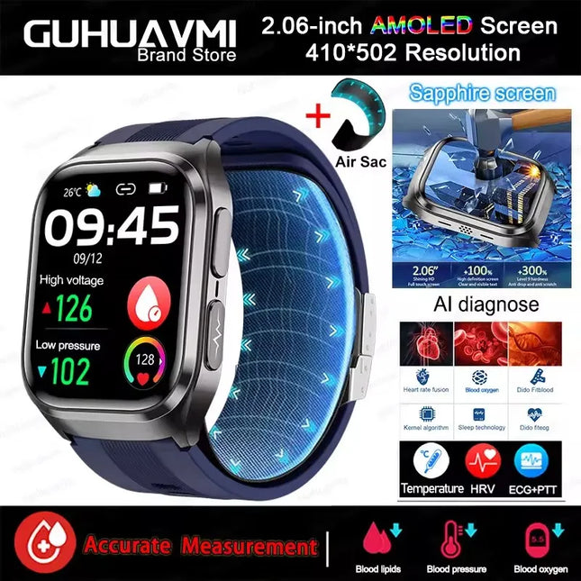 DIBELLAY Smart Health Watch – ECG, Blood Pressure & Lipid Monitor