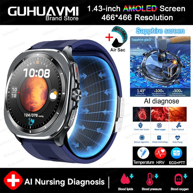 DIBELLAY Smart Health Watch – Blood Pressure & Lipid Monitor