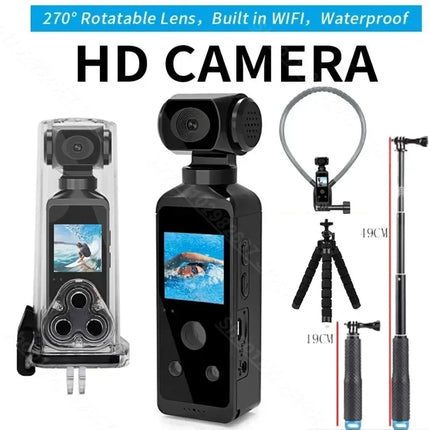 4K Ultra HD Pocket Action Camera 270° Rotatable Vlog Wifi
