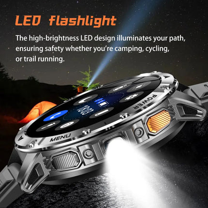 Military Sports Smart Watch with Flashlight