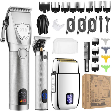 3 in 1 Men's High-Power Hair Clipper Electric Shaver Set Professional