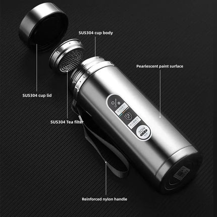 DIBELLAY – Thermos Inox 500 ml–1 L avec Affichage Température LED, Flacon Sous Vide Portable