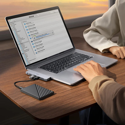 DIBELLAY Dual USB-C Hub 4K HDMI, 40Gbps, USB 3.0, SD/TF for MacBook Pro/Air