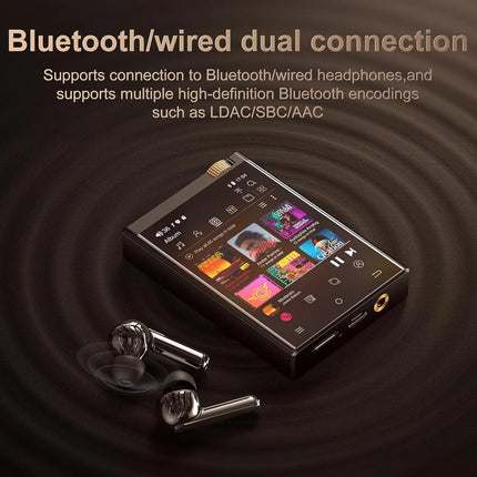 DIBELLAY Oilsky Hi-Fi MP3 Player – Bluetooth/WiFi, Lossless DSD Audio, 64GB (Expandable to 1TB)