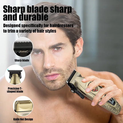 Hair Clippers Set Cordless USB Rechargeable Electric
