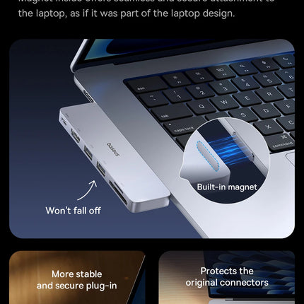 DIBELLAY Dual USB-C Hub 4K HDMI, 40Gbps, USB 3.0, SD/TF for MacBook Pro/Air