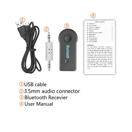 Bluetooth 5.0 Car AUX Receiver 3.5mm Hands-Free Adapter