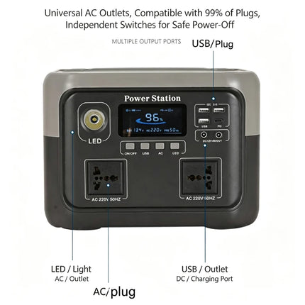 800W Portable Power Station 589Wh Solar Generator Backup Battery