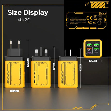 Chargeur USB-C 240W 6 Ports Charge Rapide EU/US/UK