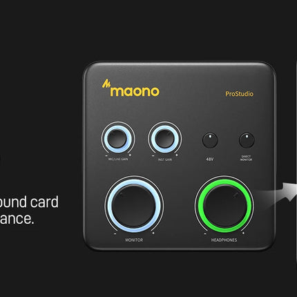 DIBELLAY MAONO PS22 Lite USB Audio Interface – XLR Input, 24-bit/192kHz, Loopback & ASIO for Music/Guitar/DAW