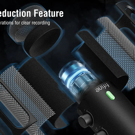 DIBELLAY FIFINE Tank3 USB/XLR Dynamic Microphone – Studio Podcasting, Noise Reduction, Premium Sound