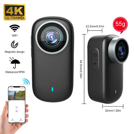 Dibellay 4K Mini Action Cam – Waterproof WiFi Sport Camera