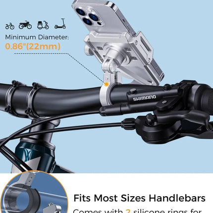 DIBELLAY – Support Téléphone Vélo/Moto 360° en Aluminium (4.5-7")