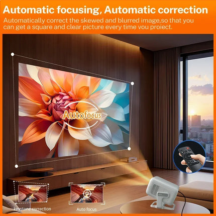 LynCast X3AQ Projector 1080P, 4K Decoding, Android 14, WiFi 6, Auto Focus