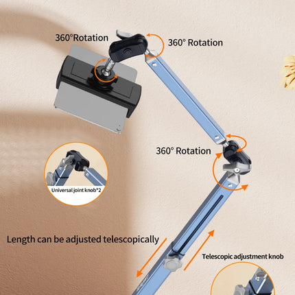 DIBELLAY – Support Tablette & Téléphone de Bureau Ultra Solide à Double Ventouse
