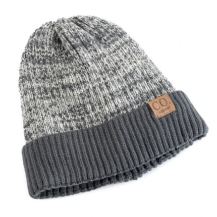 Unisex Two-Tone Fleece-Lined Beanie