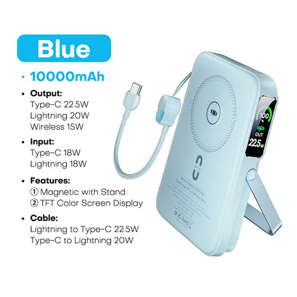 QOOVI Qi2 10000mAh Wireless Power Bank PD20W Fast Charging