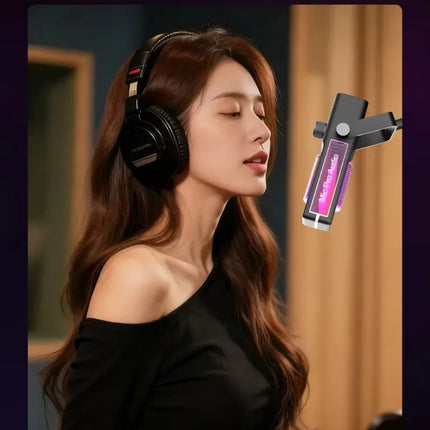 RGB Gaming Condenser Microphone with Noise Cancellation
