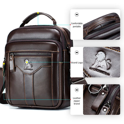 Men's crossbody bag, fashionable leather bag